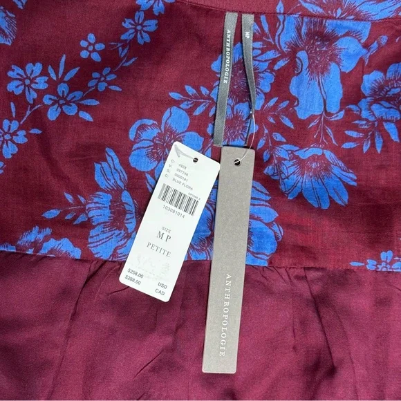 Anthropologie Boho Floral Maxi Shirt Dress NWT M Petite Flowy Cottagecore HTF - Picture 9 of 9